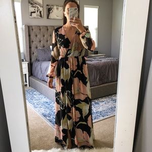 Long sleeve floral maxi dress